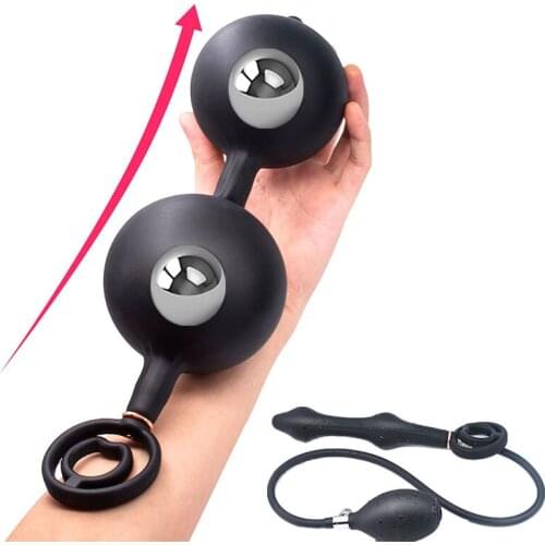 Huge Inflatable Anal Plug Male Prostate Massager Adult Sex Products Vagina Anus Expansion Beads Butt Plug Sex Toys For Men Woman