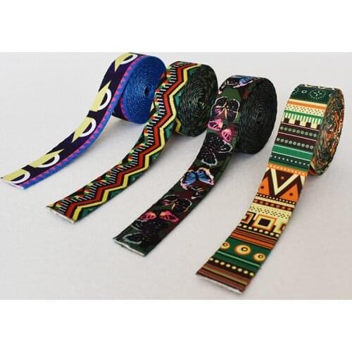 Wholesale 50 Yards Width 25mm Webbing Colors Printed Webb Ribbon Luggage Belt Strap Rope Dog Pet Collar Leash Harness