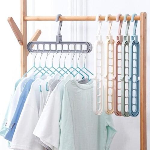 Clothes Organizer Clothes Drying Rack Multifunction Plastic Storage Hangers Organizer Folding Hanger Storage Rack for Coat