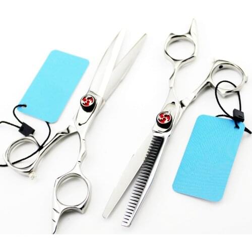 Professional japan 440c 5.5 inch Silver hair scissors salon cutting barber makas haircut thinning shears hairdressing scissors