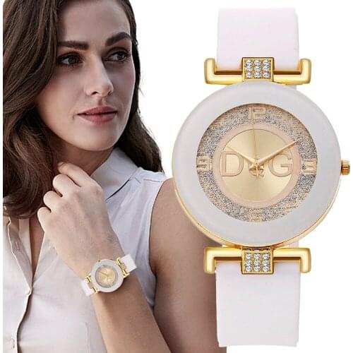 Simple black white quartz watches women minimalist design silicone strap wristwatch big dial womens fashion creative watch