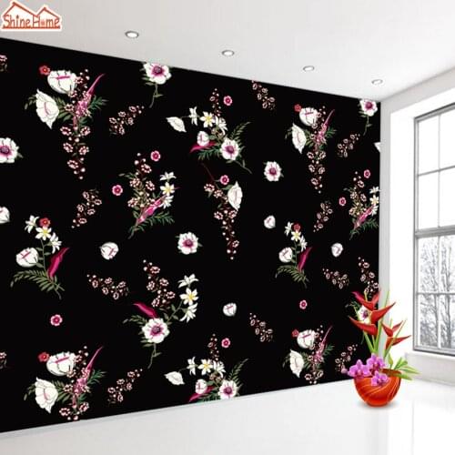 ShineHome-Black White Flower Wallpapers for Walls 3 d Living Room Wallpaper Nature Landscape Sofa Background Wall Paper Covering