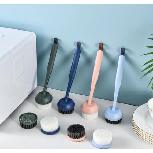 Scrub Brush Versatile Removable Plastic Kitchen Cleaner Tool for Dishes Cleaning Brushes