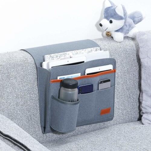 Felt Bedside Storage Organizer Bed Desk Bag Sofa TV Remote Control Hanging Caddy Couch Storage Organizer Bed Holder Pockets