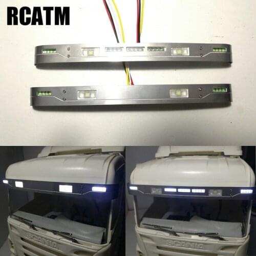 High Quality Metal Front Sun Visor LED Lights Tamiya 1/14 Scania R620 56323 R730 R470