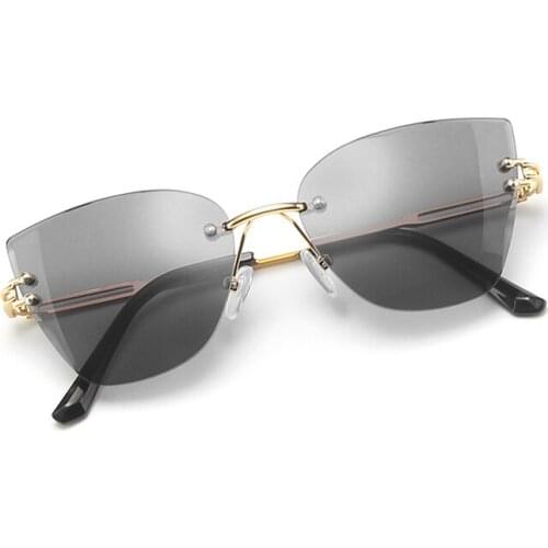 New womens fashion metal cat eye sunglasses personality retro trimming trend ocean film sunglasses women street driving glasses