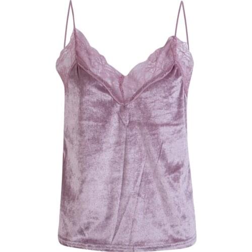 New Fashion Womens Summer Lace Vest Top Sleeveless Velvet Tank Tops Sexy Elegant Woman V-neck Spaghetti Strap Suspenders Camis
