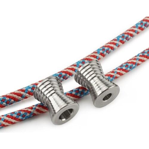 1PCS Horn Mini Titanium Alloy Knife Beads Paracord Umbrella Rope Outdoor EDC Bead