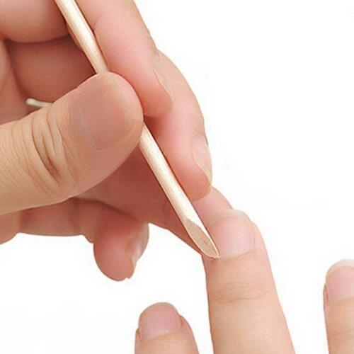 10Pcs/set Angled Double Sided Orange Wood Stick 11.5cm Sticks Cuticle Pusher Cuticle Remover For Nail Skin Remover Nails Tools