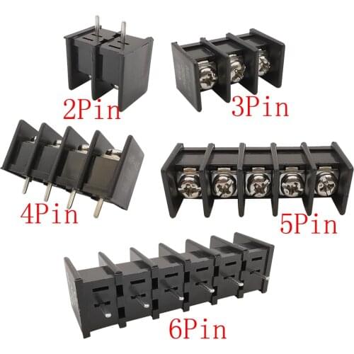 10Pcs/lot KF45 2P/3P/4P/5Pin/6 Pin Pitch 9.5mm Black PCB Screw Terminal Block Connector Barrier Terminals Blocks