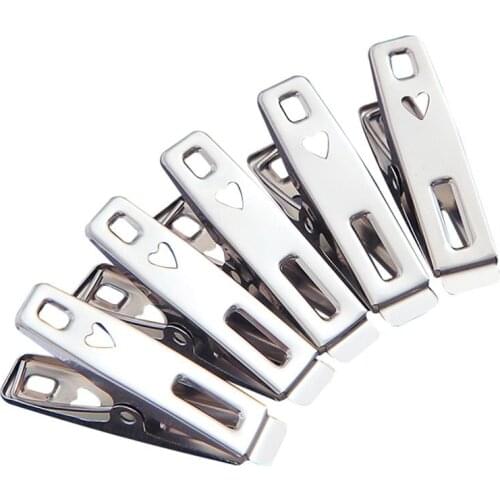 100PCS Clothes Pegs Stainless Steel Clips For Coat Pants Laundry Drying Hanger Rack Washing Towel Holder Hanger