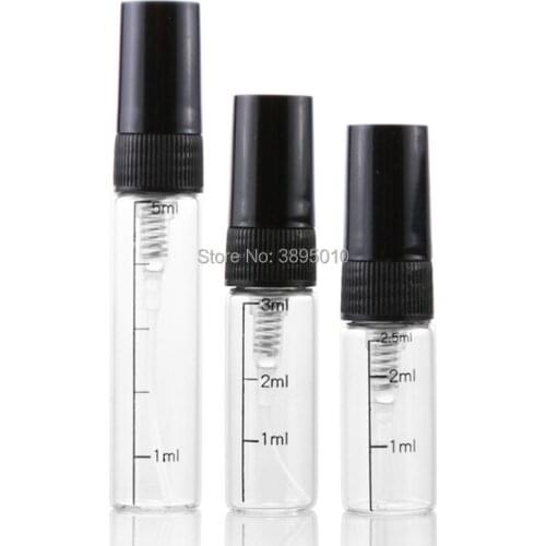 2ml 3ml 5ml Mini Glass Scents Spray bottle Small Refillable Fragrance Atomizer Samples Glass Perfume Bottle Vials F474