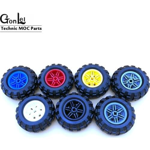 2Pcs/Lot 44309 Tyre 43.2 x 22 ZR & Wheels Parts 55976 Tyre 56 x 26 Balloon DIY Educational Building Blocks Brick Children Toys