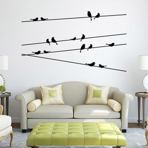 2pcs Birds Stickers Window DIY Vinyl Removable Wall Stickers For Kids' Bedroom Glass Door Living Room Home Decor