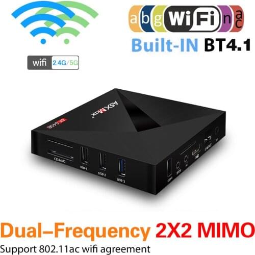 A5X Max Plus 4+64GB Android 7.1 TV Box 2.4G/5G RK3328 Set Top Box 4K Media Player