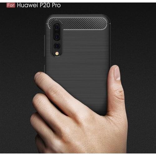 For Huawei P20 Pro Case Silicon Case Huawei P20 Pro Cover P20 Pro Soft Carbon Fiber Brushed Hoesje Fundas Movil Coque Etui
