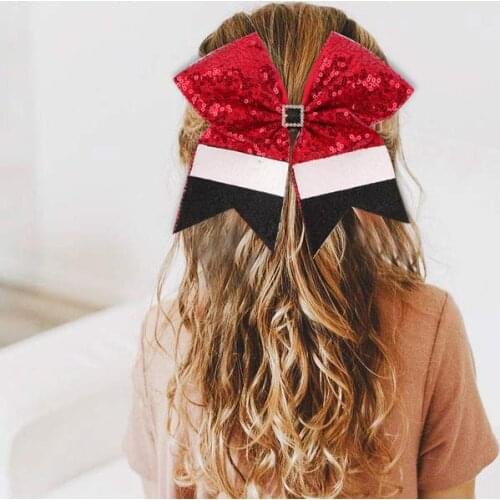 CN 7 Inch Girl Bow Large Layered Boutique Christmas Bows hairpin Clip Christmas New Cute Hair Clips Hair Accessories Hairpins