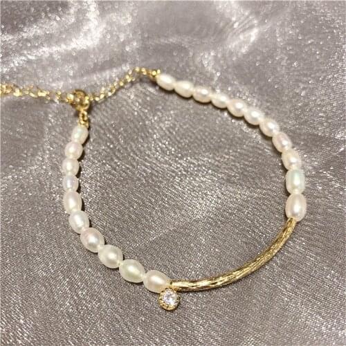 Elegant Simple Pearl Bracelet for Women Zirconia Pendant Pearl Bead Minimalist Bracelets Fashion Jewelry Chic Accessoies Gifts