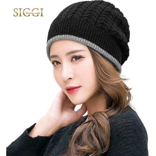 FANCET Winter Spring Women Beanies Solid Warm Wool Fleece Knitted Hats For Girls Patchwork Casual Soft 2017 Cute Bonnets 89225