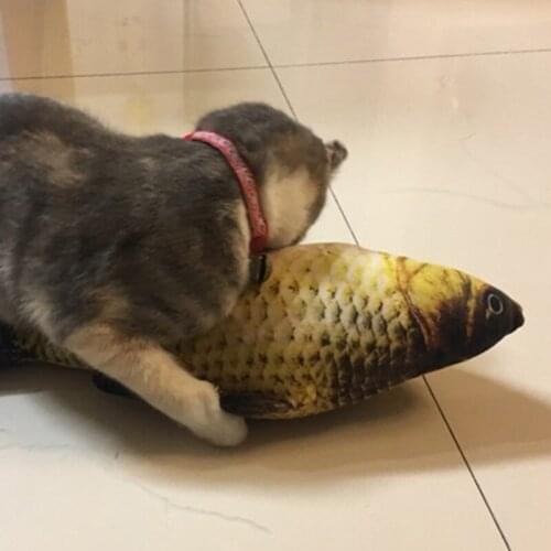 Fish Catnip Toys Stuffed Pillow Doll Simulation Fish Playing Pet Soft Plush 3D Fish Shape Cat Toy Interactive Gifts Toy For Pet