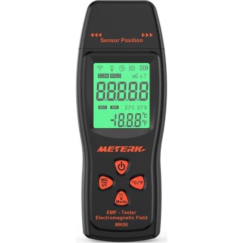 Meterk EMF Meter Handheld Mini Digital LCD EMF Detector Electromagnetic Field Radiation Tester Dosimeter Tester Counter