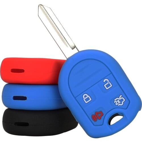 Kutery 10pcs/lot 4 Buttons Remote Car Key Cover Case Silicone protect shell For Ford Focus Taurus Escape Explorer Edge Mustang