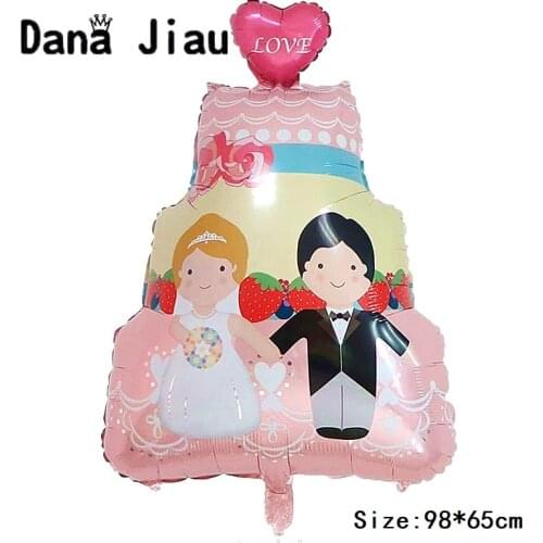 Love Heart Wedding Cake Aluminum Foil Balloons Diamond Ring Valentines Day Gift LOVE YOU Red Heart Ball Party Decorations