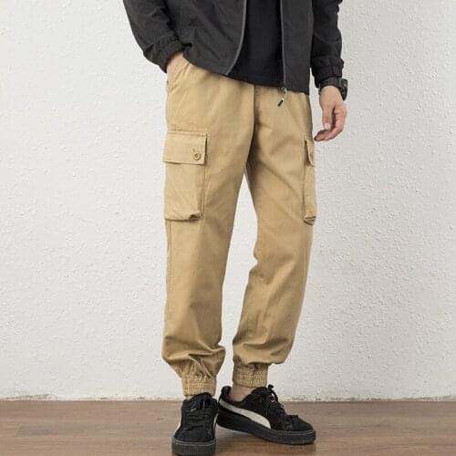 2021 Fashion Autumn Joggers Cargo Men Harem Pants Multi-Pocket Man Cotton Sweatpants Streetwear Casual Plus Size Trousers Fall