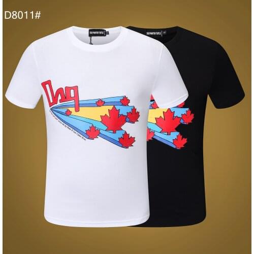 DSQ PHANTOM TURTLE Mens Short Sleeve Logo Series Graphic T-Shirt Men Fashion Print Cotton Tees Breathable Quality Tops D8011