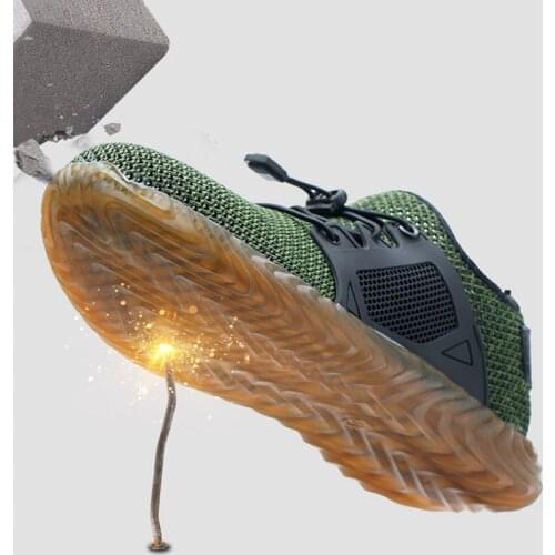 Mens Lightweight Breathable Safety Shoes Men Outdoor Steel Toe Cap Sneakers Anti-smashing Work Protective Boots Plus Size 37-48