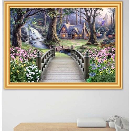 5D DIY Full Diamond Painting Landscapes Garden Lodge Cross Stitch Kits Diamonds Embroidery Mosaic Picture Rhinestones Decor Gift