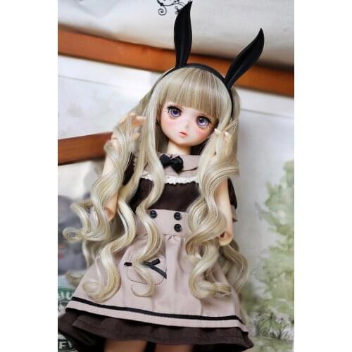 NEW Bjd doll clothes Maid Dress brown apron lolita for 1/3 1/4 SD MSD Coffee shop Suit 4PCS Fashion bjd dolls accessories
