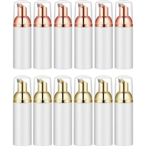 New 50ML/1.7Oz Foam Bottle with Gold Pump, 6Pcs, Empty Travel Foaming Dispensers for Soap, Shampoo