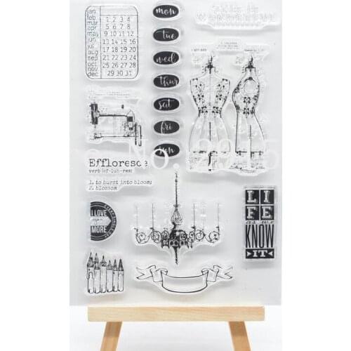 Clothes design Scrapbook DIY photo cards account rubber stamp clear stamp transparent stamp 11x16cm CS2111