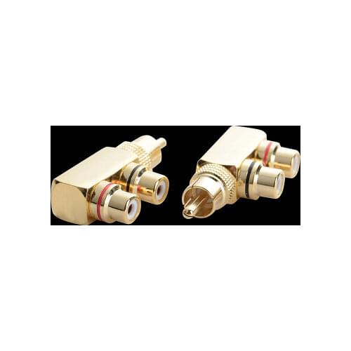 1 RCA Male to 2 RCA Female AV Audio Video Adapter Plug Splitter Converter Connector