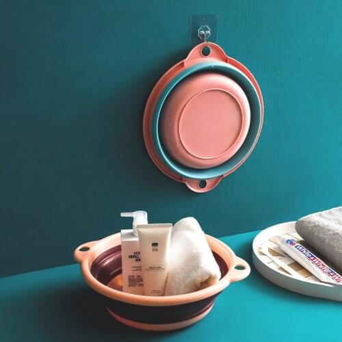 Plastic Folding Basin Portable Outdoor Folding Bucket Camping Fishing Car Bucket Bathroom Accessories Household Washbasin