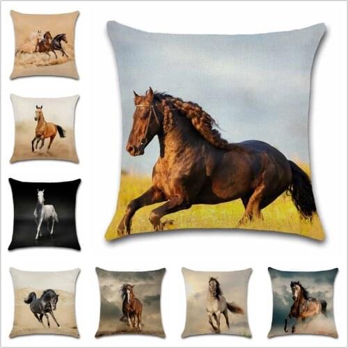 Horse running animal pattern cushion covers Decor Chair seat sofa Decoration Home office friend throw pillowcase bedroom gift