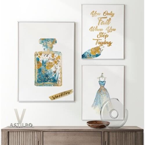 Perfumes Watercolour Print Poster Party Dress Canvas Painting Gift High Quality Abstract Illustration Modern Home Decor Wall Art