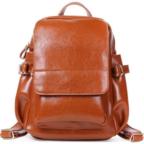 Leather School Retro Multifunction Style For Girls Women Backpack Backpack Travel Bookbag 2020 Bags Vintage Teenage High Quality