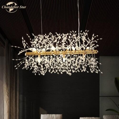 Dandelion LED Chandeliers Lighting Modern Crystal Pendant Chandeliers Lighting Fixture Lamp for Living Room Kitchen Bedroom