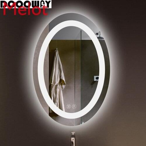 Hotel bathroom touch screen smart LED anti-fog mirror three kinds of light bathroom smart mirror