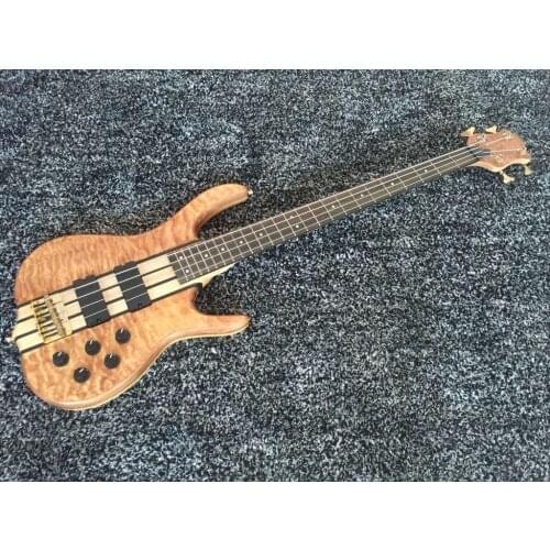 Top quality 4 strings ken bass active pickups five pieces neck S logod electric bass Free shipping