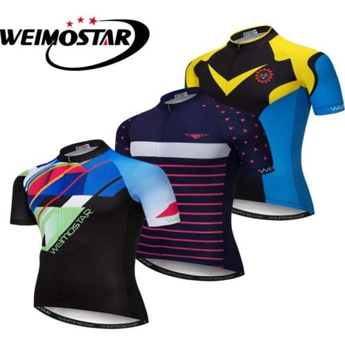Weimostar mens Cycling Jersey 2018 Pro Team Mtb Jersey Breathable Full Zipper Maillot Ciclismo Short Sleeved Bike Shirt