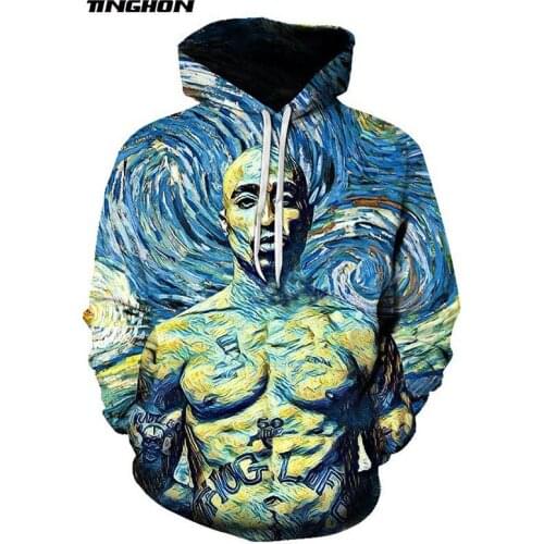 XS-7XL Vintage Fashion 3d hoodies Thug Life Funny Oil Painting Portrait Print Unisex Hoodie Harajuku streetwear sudadera hombre