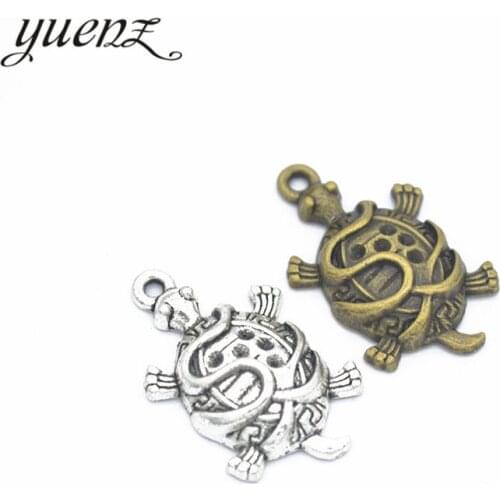 YuenZ 7 pcs 2 color Antique Silver color tortoise Charms Zinc Alloy necklace,earring bracelet jewelry DIY handmade 27*17mm D751