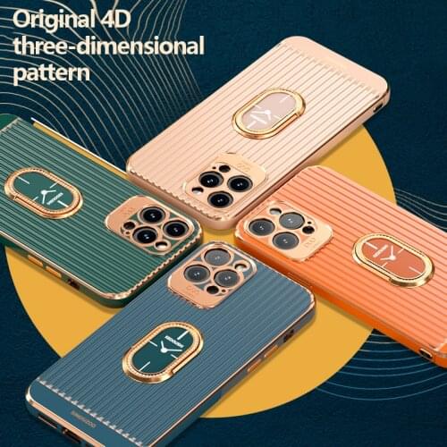 Luxury Plating Silicone Ring Phone Case For iPhone 13 12 11 Promax XSmax SE XS XR X 8 7 Plus Bracket Protection Cover