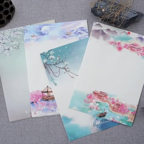 1pcs Pale-ancestral paper spring breeze / peach blossom can write a set of 8 copies of 24 models