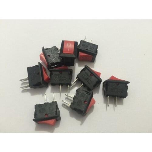 10pcs/lot RED 10*15mm SPST 2PIN ON/OFF G125 Boat Rocker Switch 3A/250V Car Dash Dashboard Truck RV ATV Home