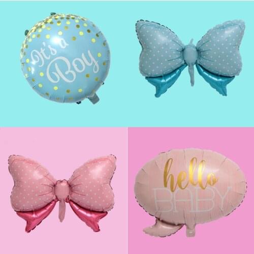 1pc DIY birthday theme bow baby shower boy girl foil balloon luck baptism decoration helium wedding children toy Happy planet