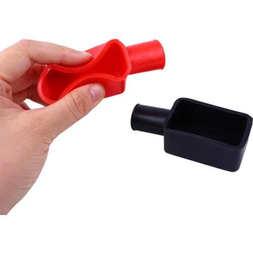 2 Pcs Car Battery Terminal Insulation Clamp Clips Battery Pole Rubber Protector Covers Cap Boot Insulating Protector Replacement